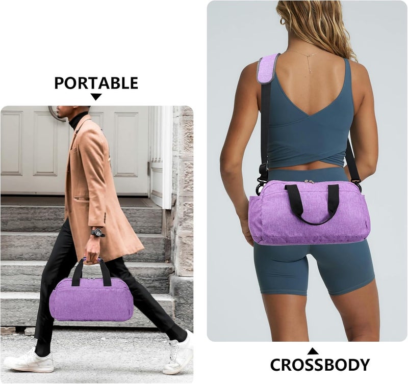 Ineetatu 14 inch Small Gym Bag for Women & Men, Mini Duffel Bag for Travel Sports Lightweight Carry On Bag, Light Purple - Image 4